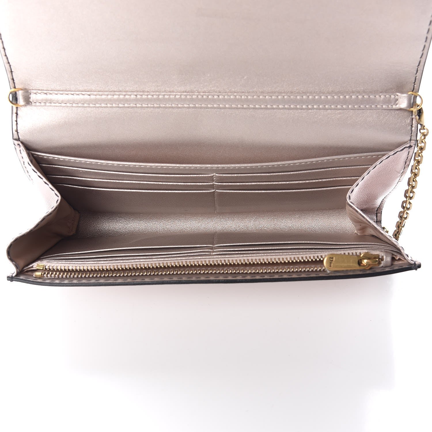 Christian Dior Metallic Calfskin J'adior Croisiere Chain Wallet Bronze 6 of 11