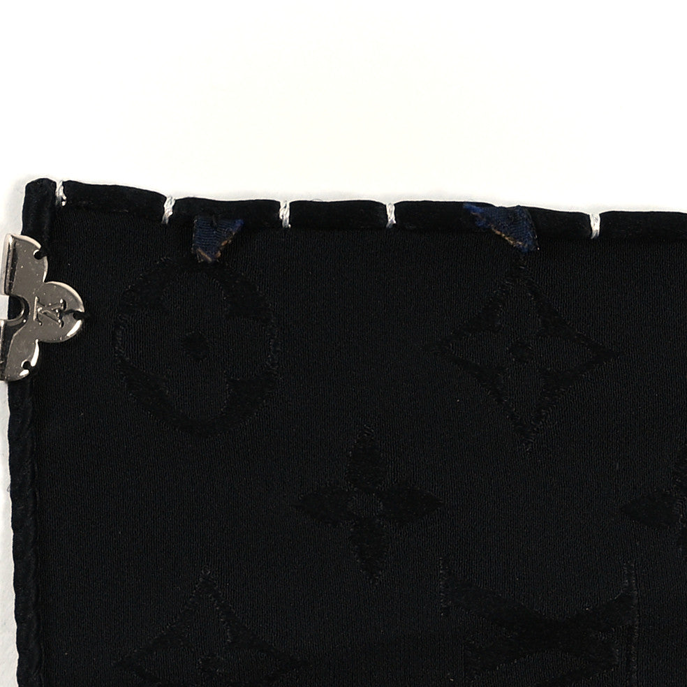 Silk Crystal Flower Crown Shawl Black