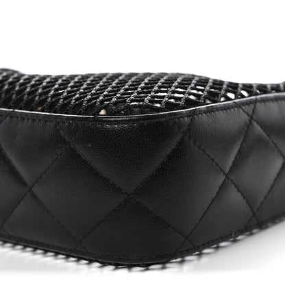 Chanel Mesh Shiny Lambskin Clutch With Chain Black 11 of 11