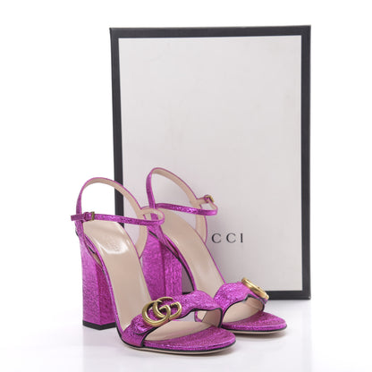 Gucci Galassia GG Marmont Ankle Wrap 105mm Sandals 38 Fuxia 8 of 8