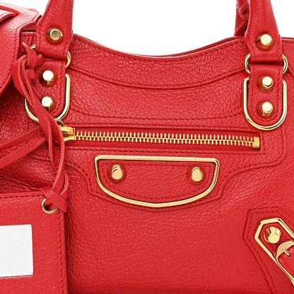 Balenciaga Chevre Gold Metallic Edge Hardware Mini City Rouge Grenade 8 of 11