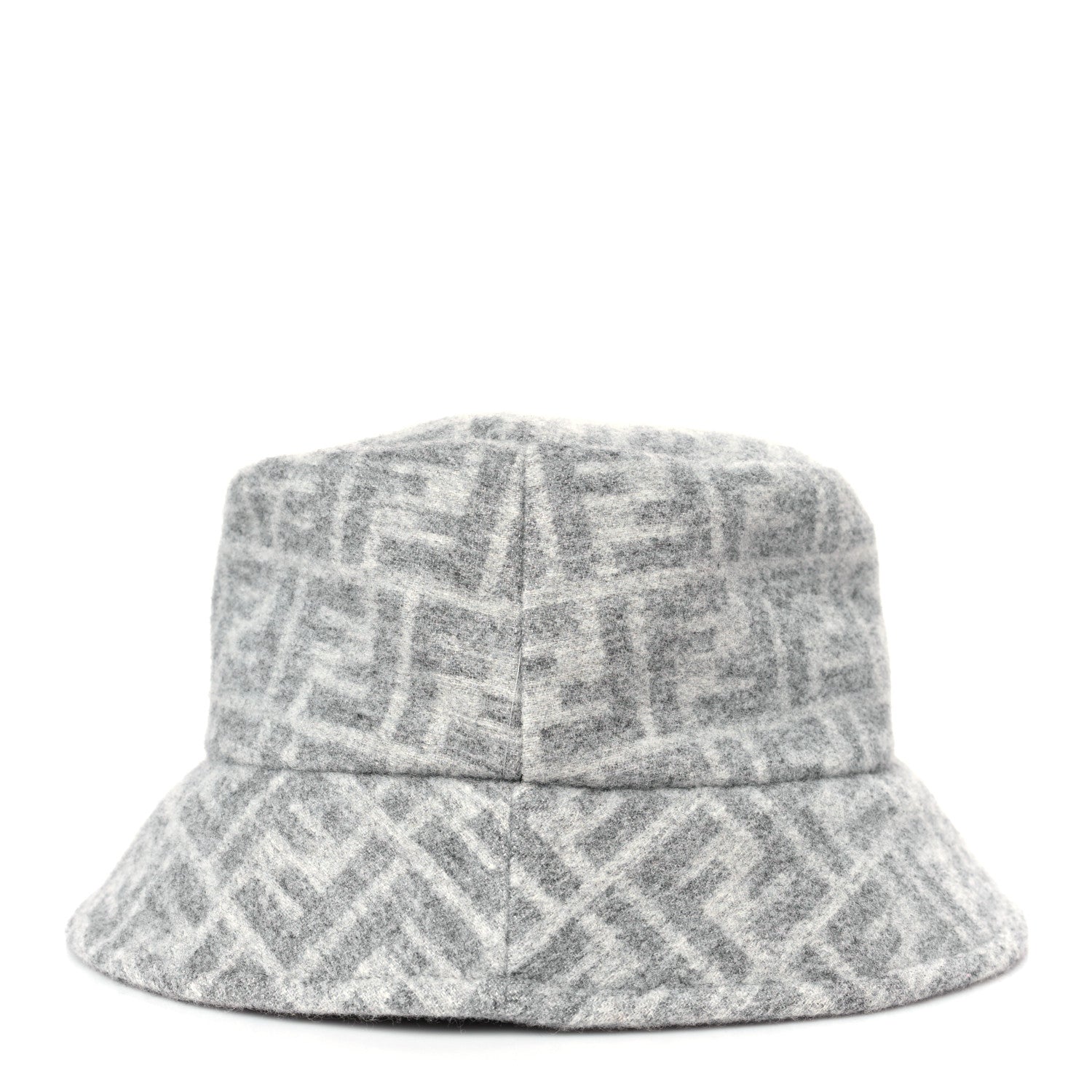 Fendi Wool Silk FF Bucket Hat M Grey 4 of 6