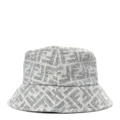 Fendi Wool Silk FF Bucket Hat M Grey 4 of 6