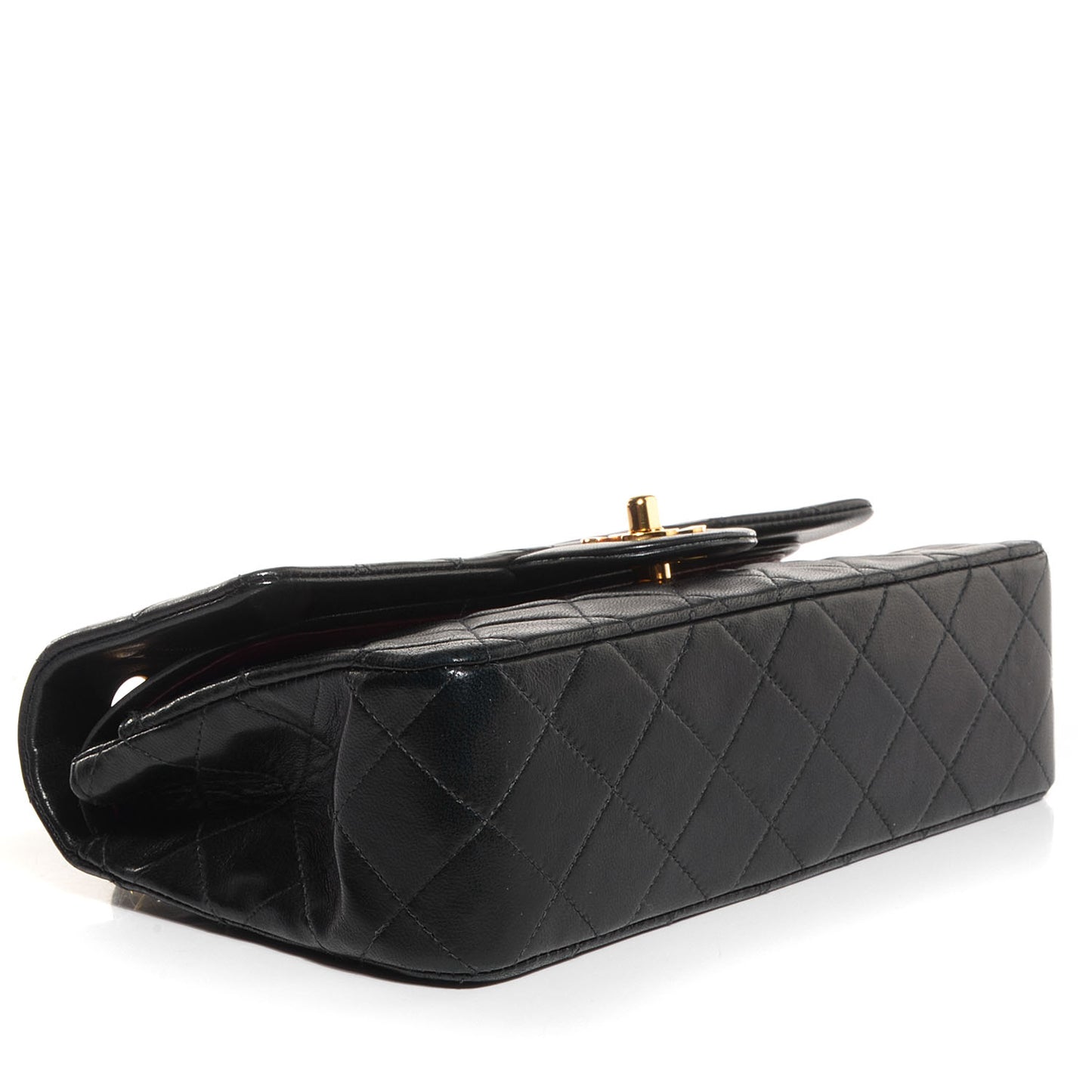 Lambskin Quilted Small Double Flap Black