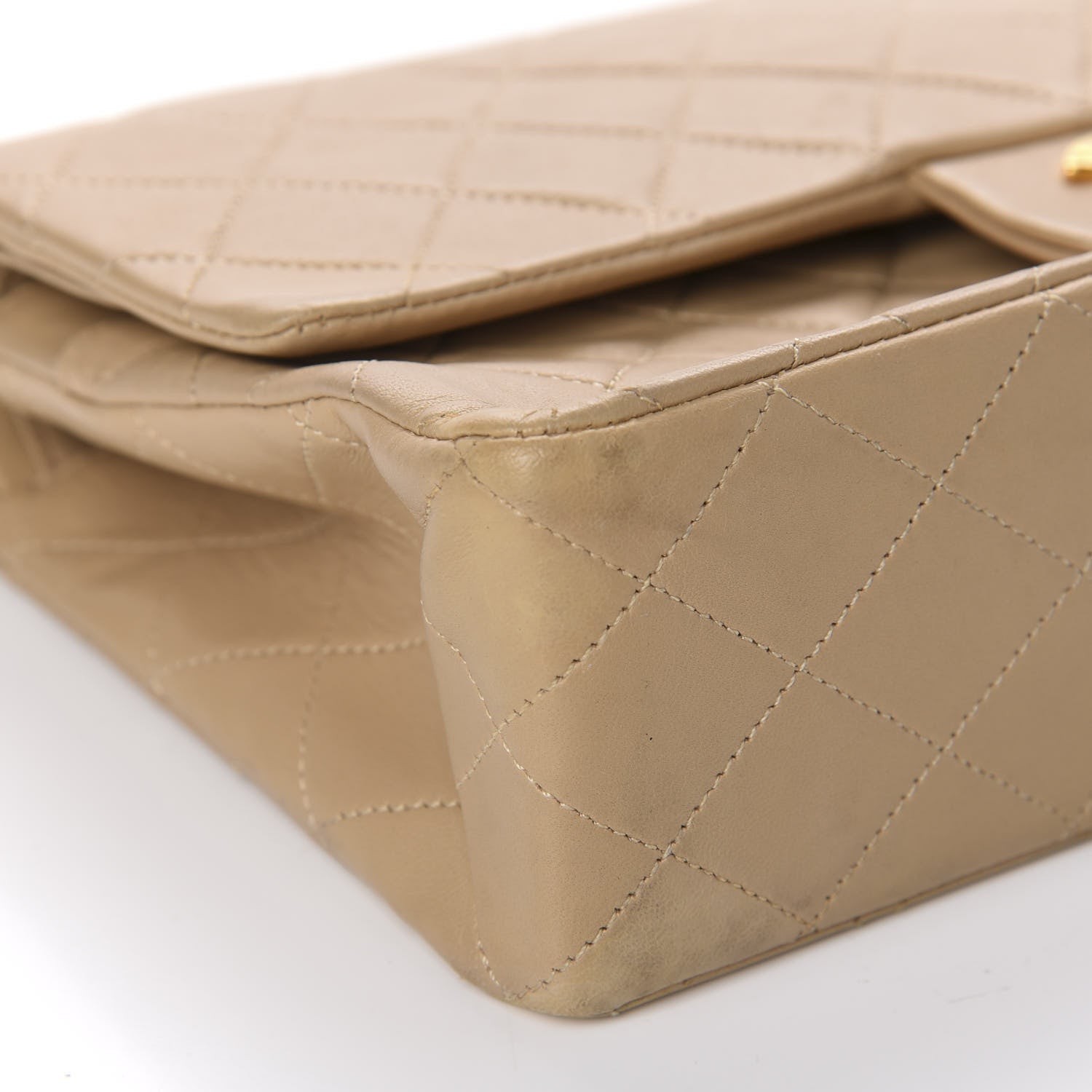 Chanel Lambskin Quilted Medium Double Flap Beige 6 of 11