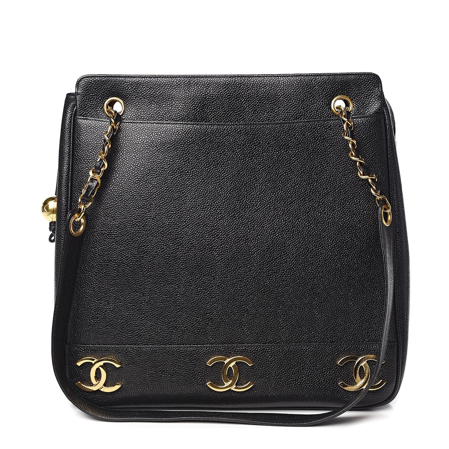 Caviar CC Shoulder Bag Black