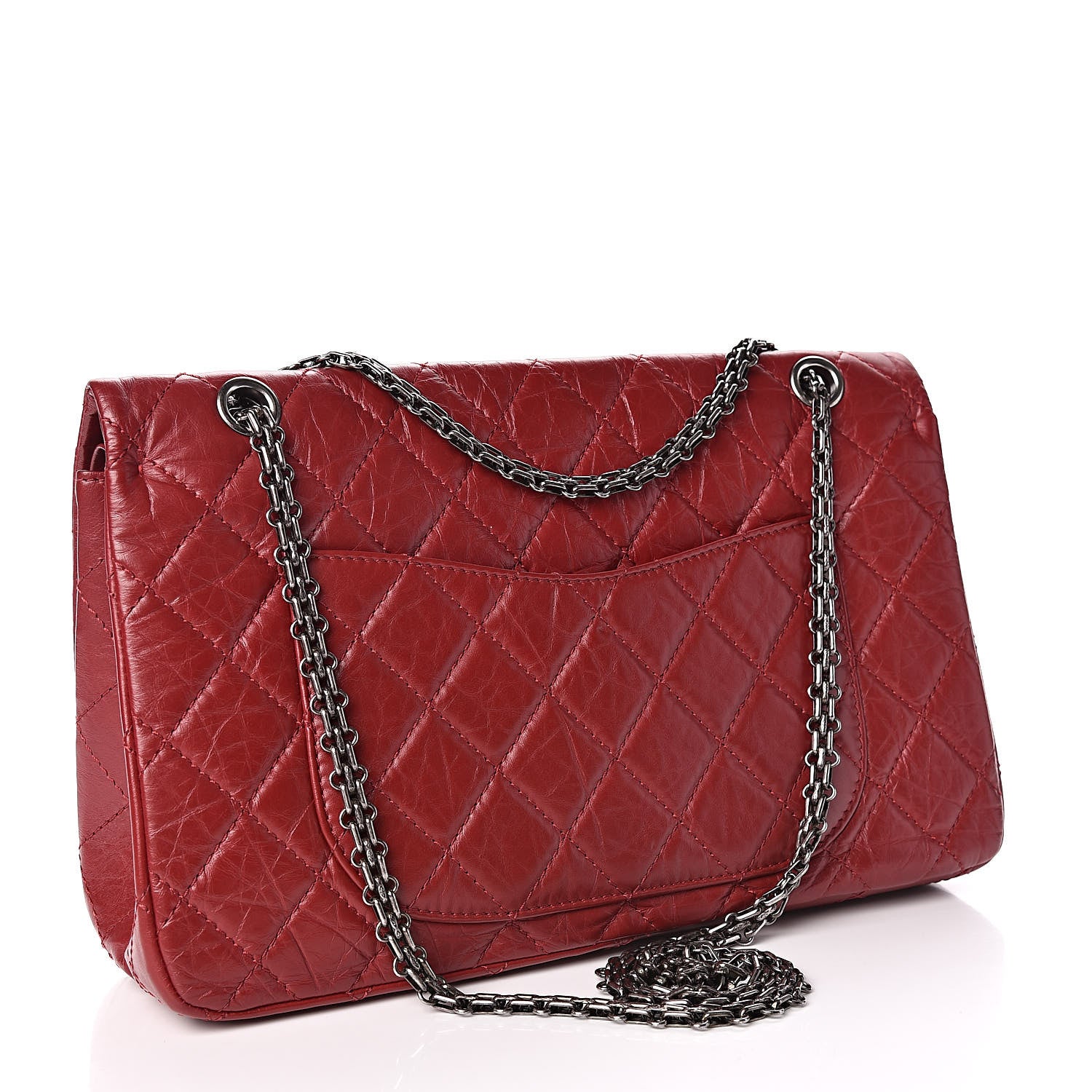 Chanel Aged Calfskin Quilted 2.55 Reissue 227 Flap Red 3 of 10