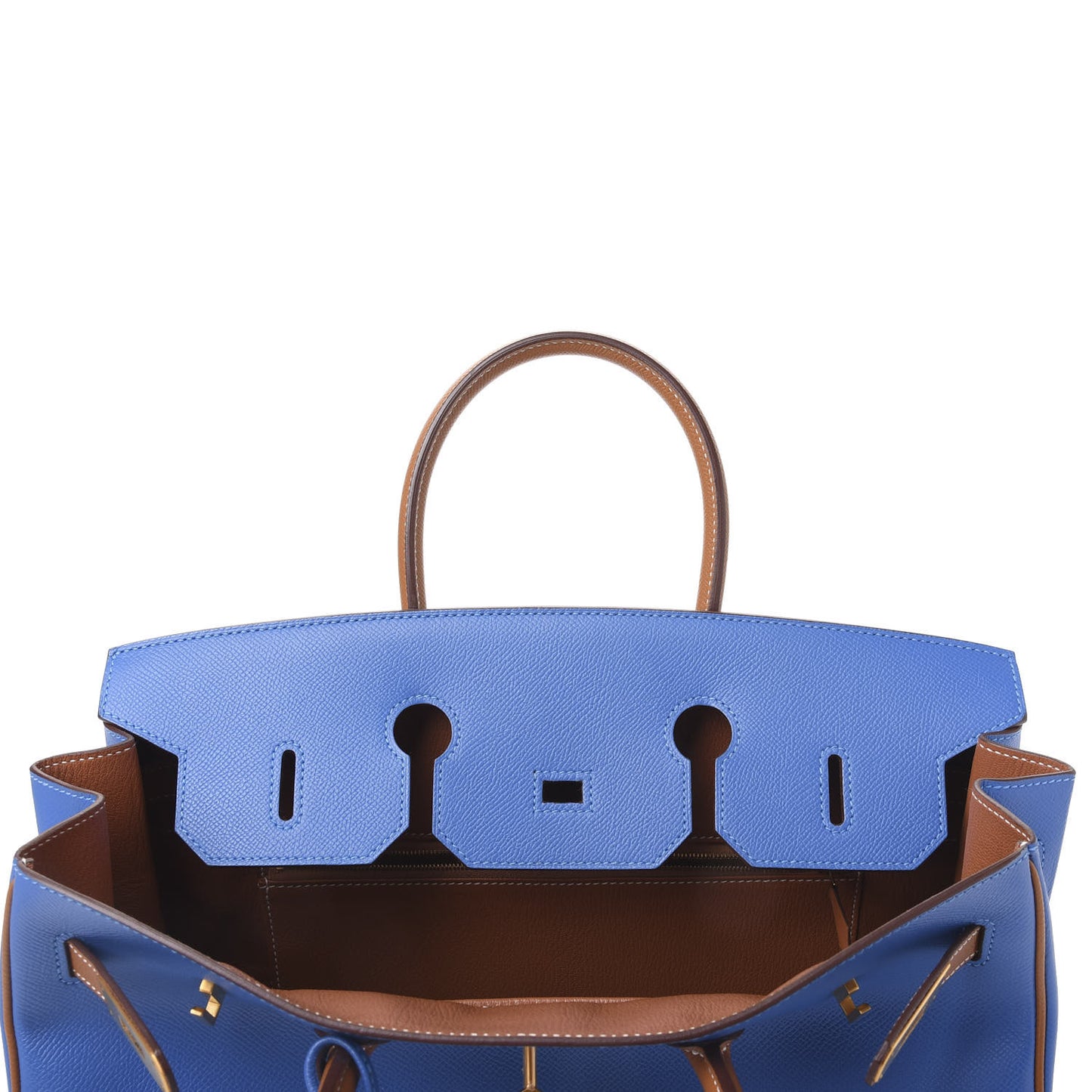 Epsom Horseshoe Birkin 35 Bleu Izmir Gold