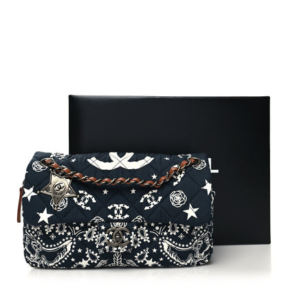 Chanel Cotton Quilted Paris Dallas Medium Bandana Flap Blue 11 of 11