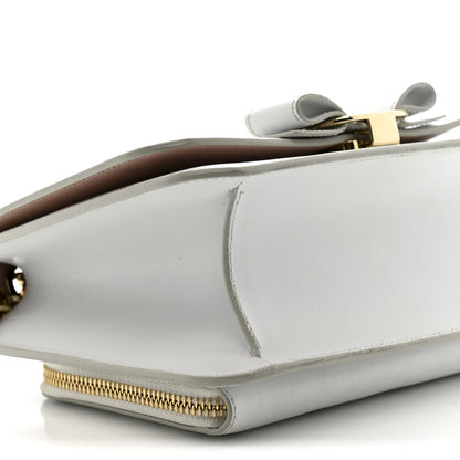 Salvatore Ferragamo Smooth Calfskin Vara Bow Chain Flap Crossbody White 10 of 17