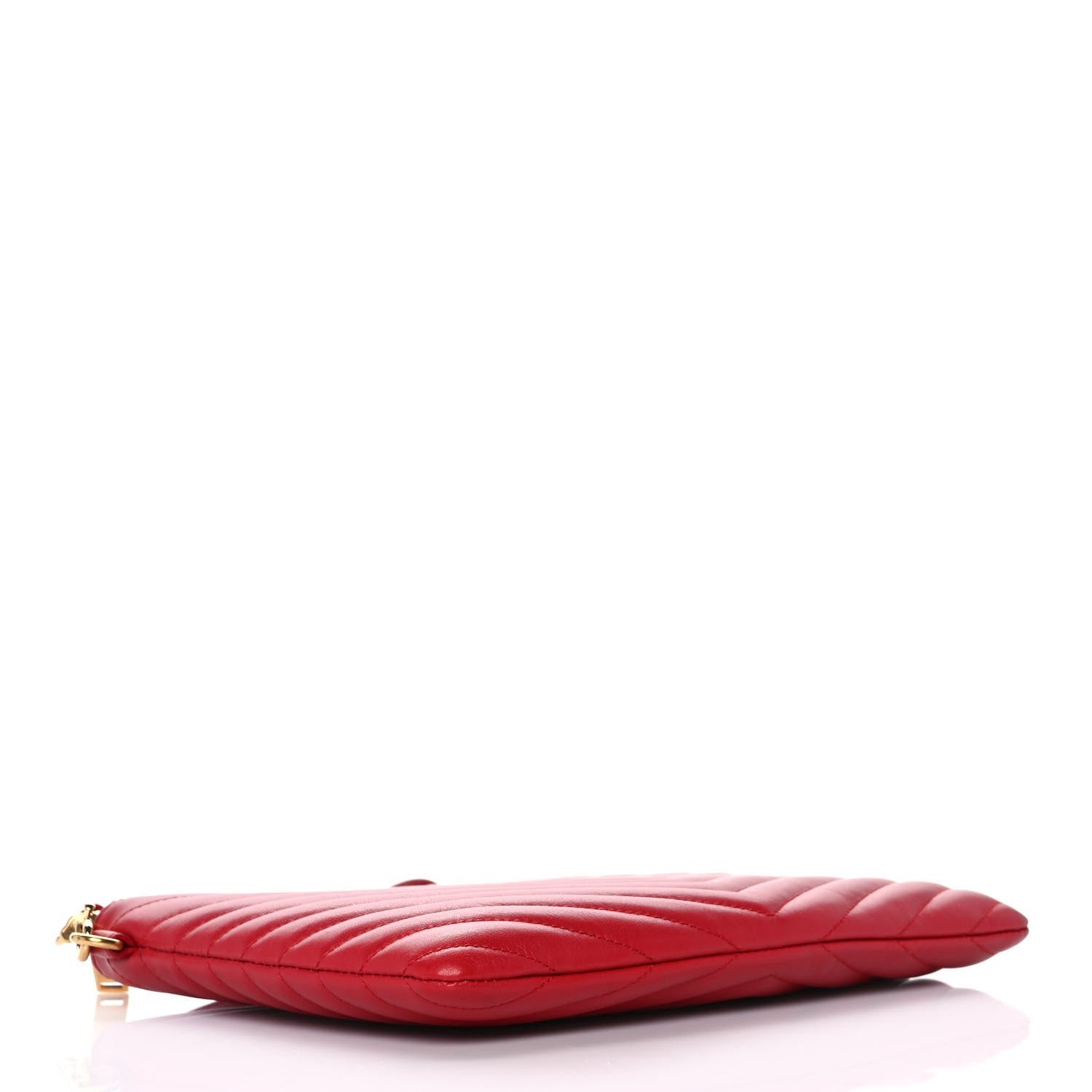 Saint Laurent Calfskin Matelasse Chevron Monogram A5 Wristlet Bandana Red 4 of 10