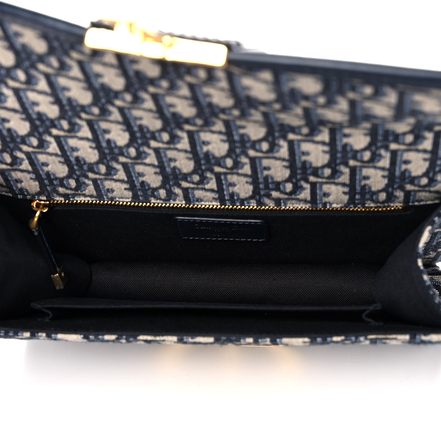 Christian Dior Oblique 30 Montaigne Chain Flap Bag Blue 4 of 12