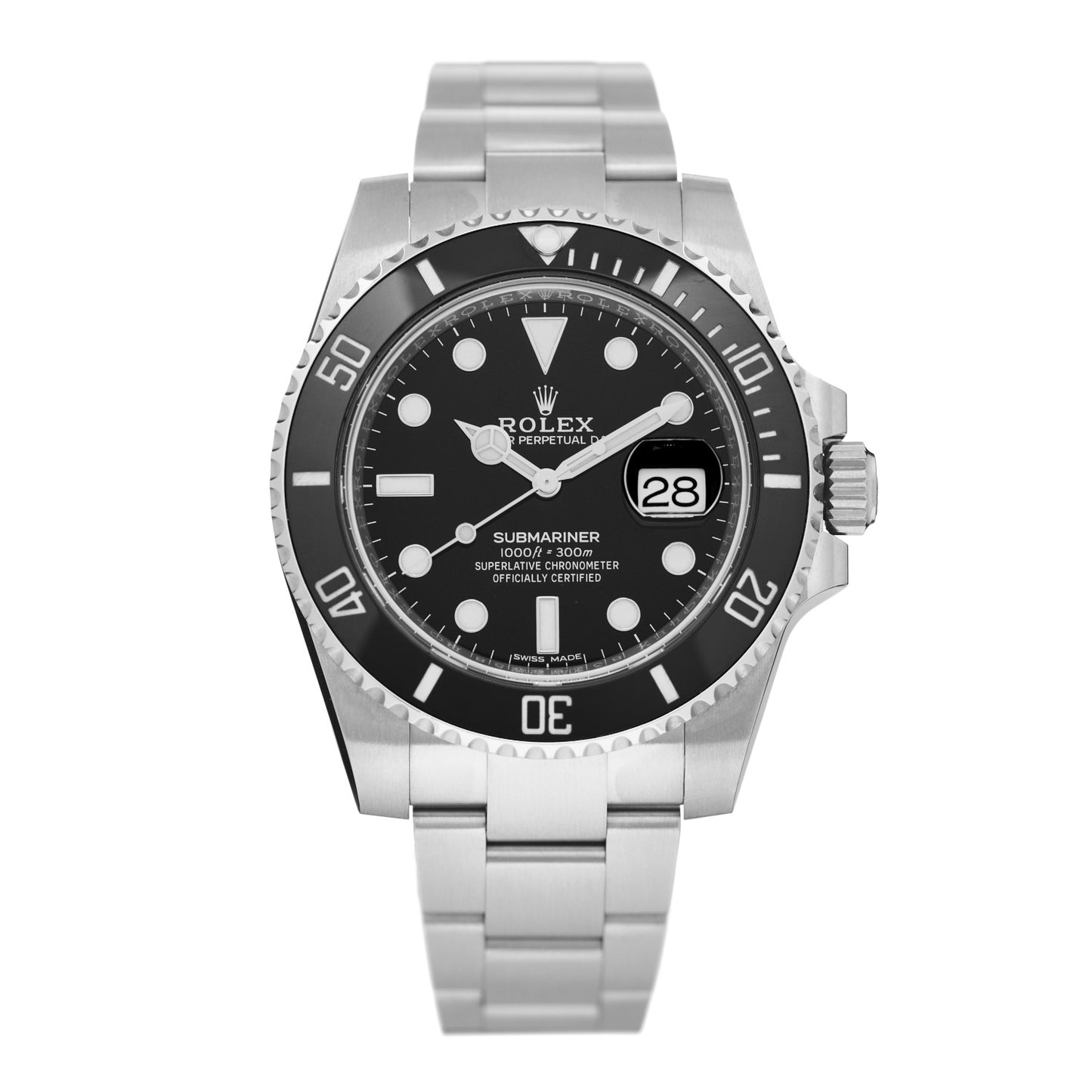 Stainless Steel 40mm Oyster Perpetual Submariner Date Watch Black 116610LN