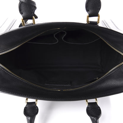 Alexander McQueen Pebbled Calfskin Small Skull Padlock Zip Around Tote Black 5 of 11