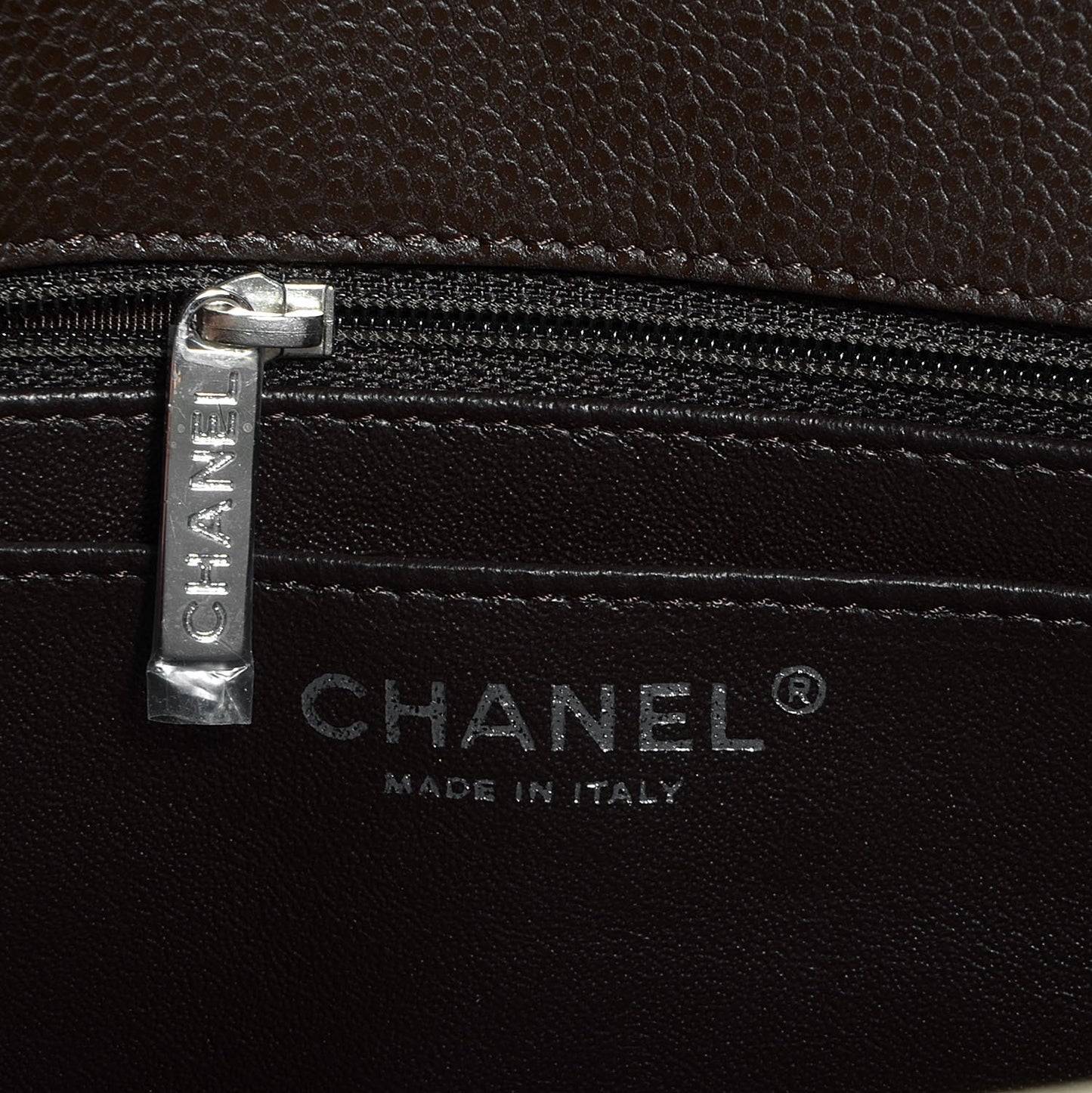 Caviar Quilted Jumbo Single Flap Dark Brown