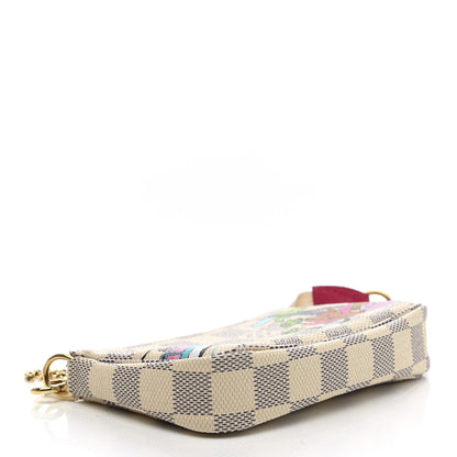 Louis Vuitton Damier Azur 2021 Christmas Animation Hollywood Mini Pochette Accessories Fuchsia 4 of 8