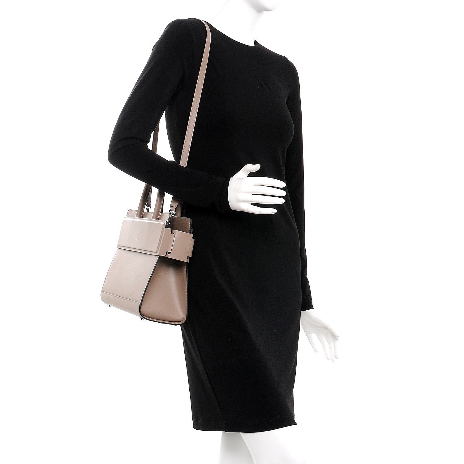 Givenchy Smooth Calfskin Small Horizon Satchel Taupe Grey 2 of 13