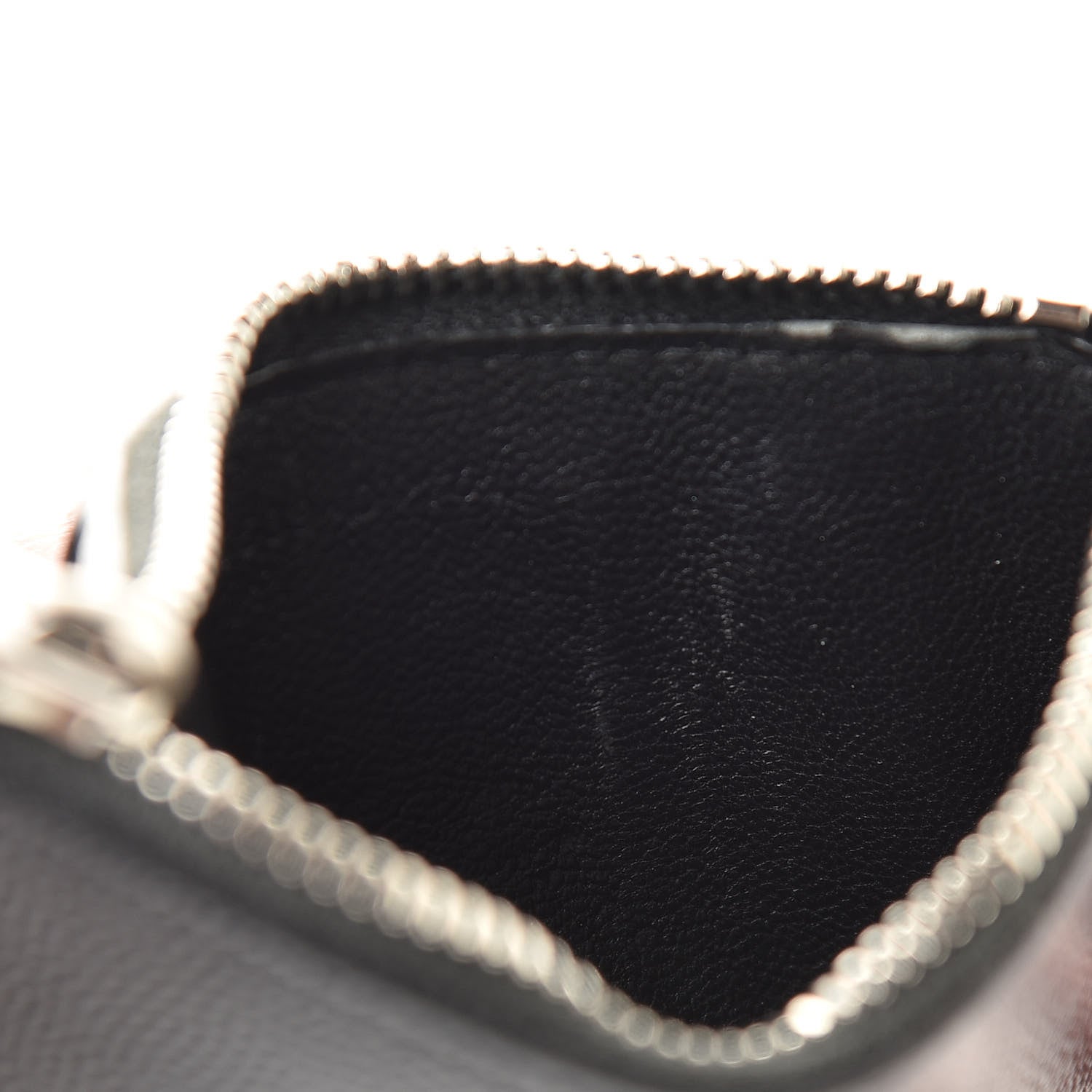 Saint Laurent Grained Calfskin 5 Fragments Zip Pouch Card Holder Black 8 of 9
