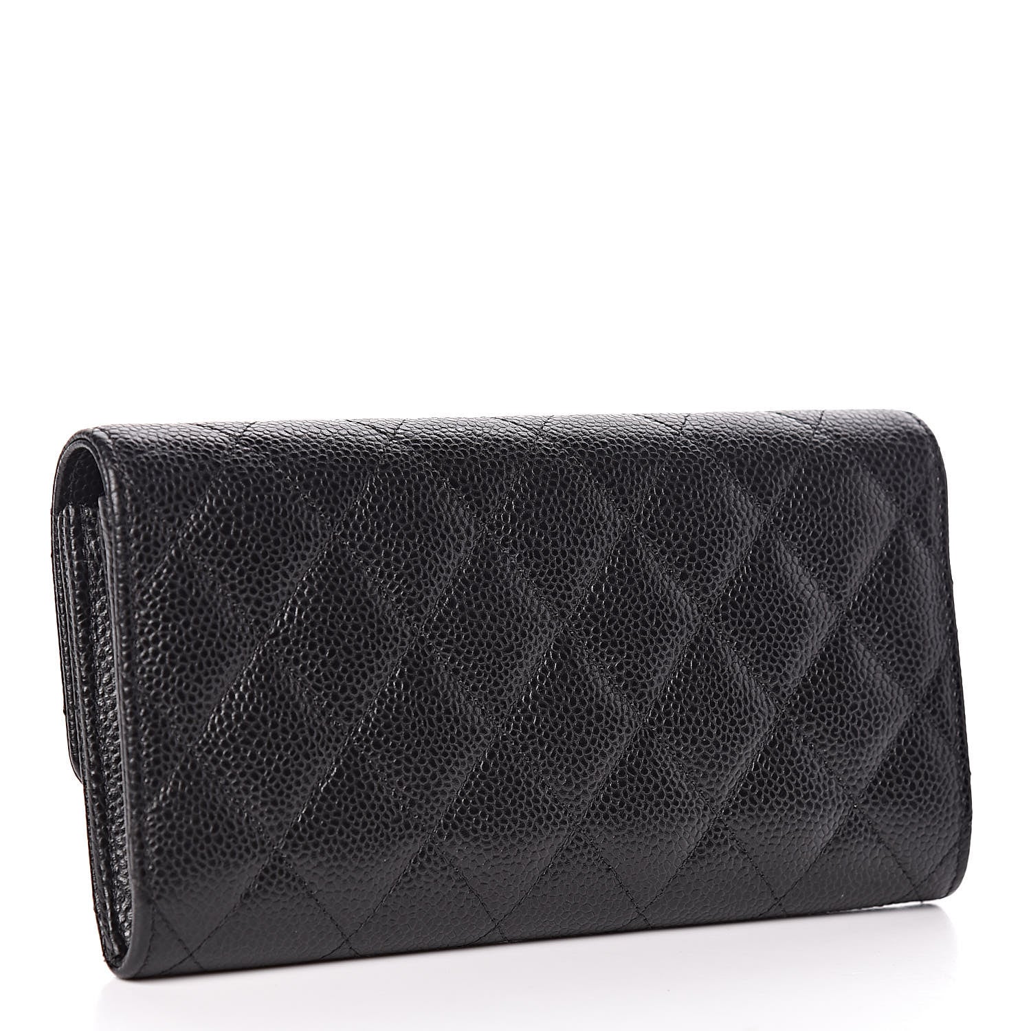 Chanel Caviar Quilted Large Flap Gusset Wallet Black 3 of 9