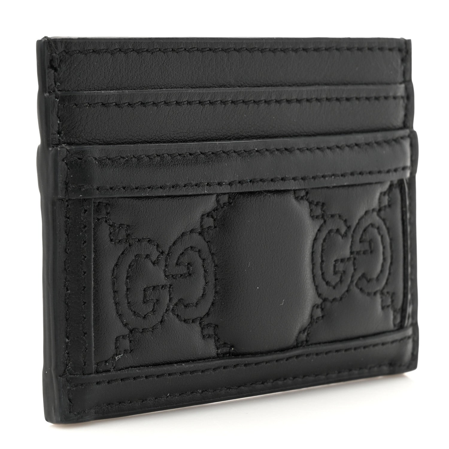 Gucci Calfskin GG Matelasse Card Holder  Black 3 of 7