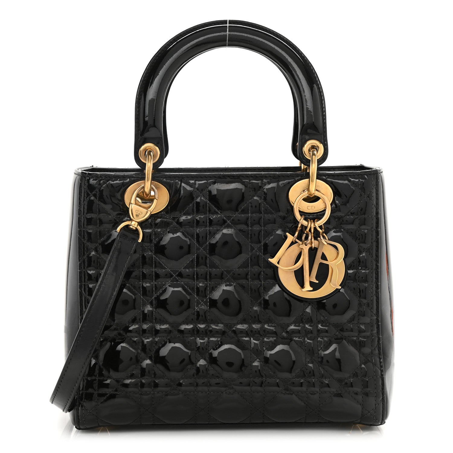 Christian Dior Patent Cannage Medium Lady Dior Black 1 of 9