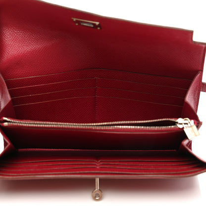 Hermes Epsom Kelly Longue Wallet Rubis 5 of 14