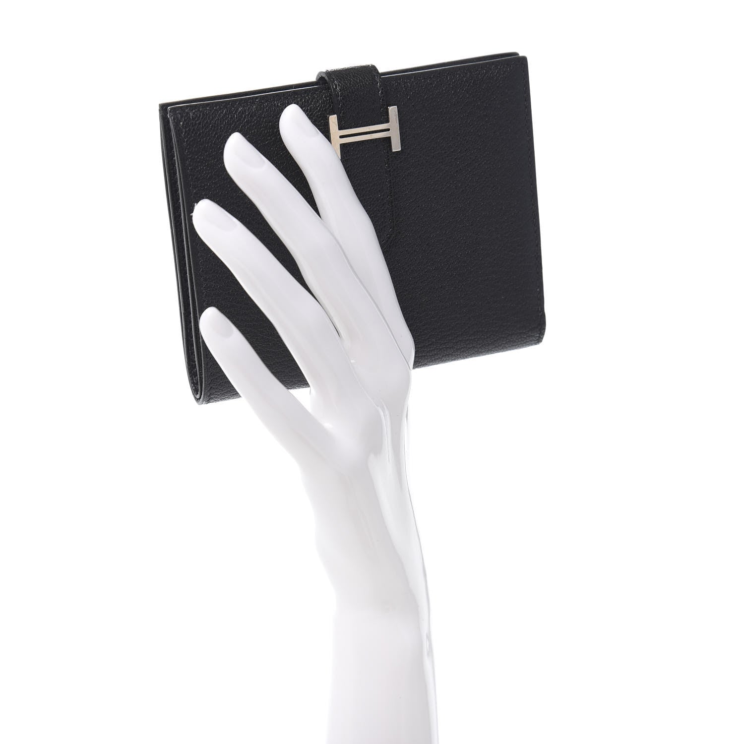 Hermes Chevre Mysore Bearn Compact Wallet Black 2 of 8