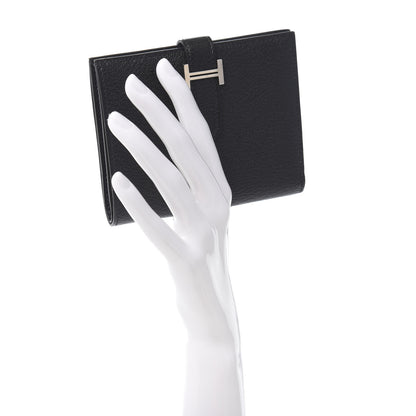 Hermes Chevre Mysore Bearn Compact Wallet Black 2 of 8