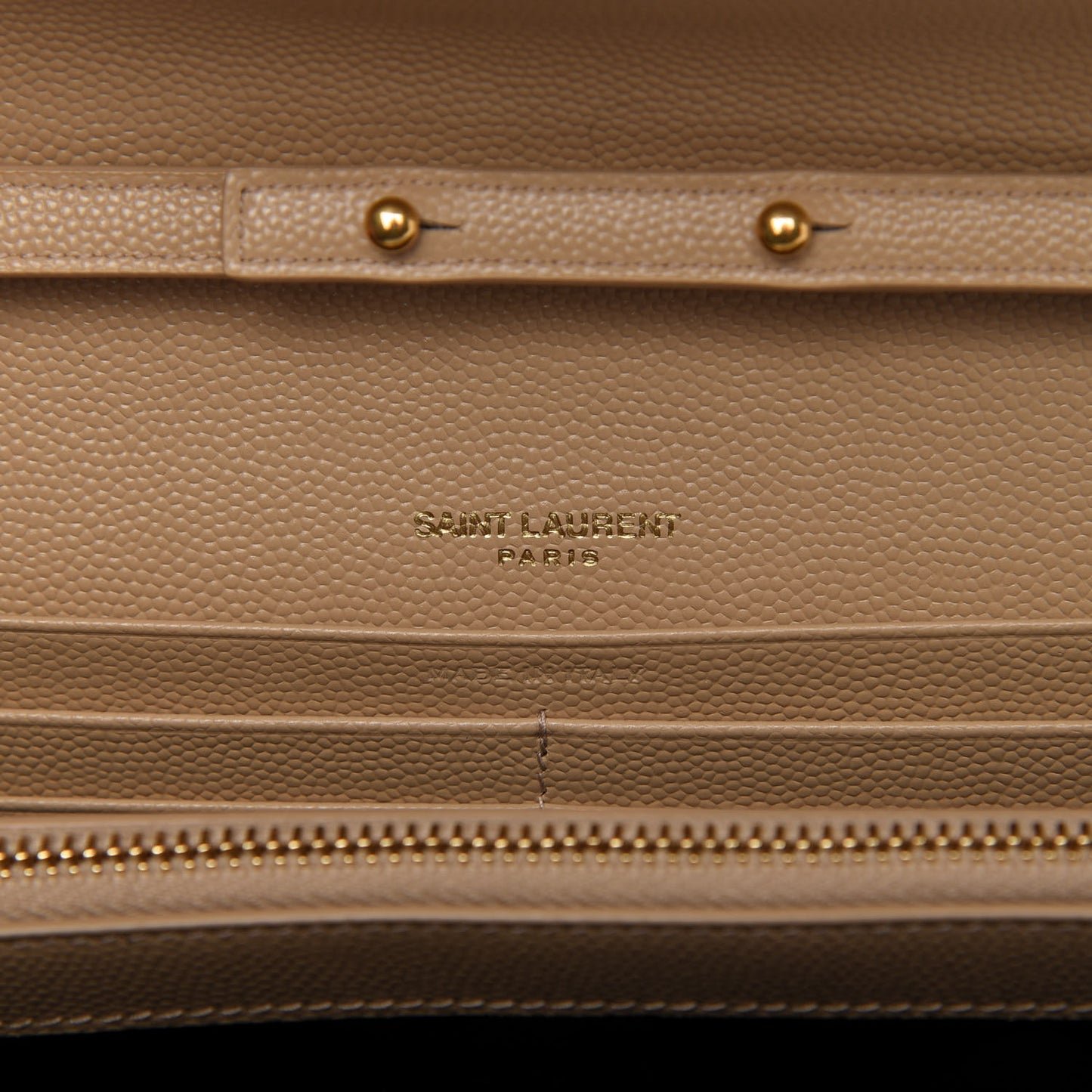 Grain De Poudre Matelasse Chevron Monogram Chain Wallet Nude Powder