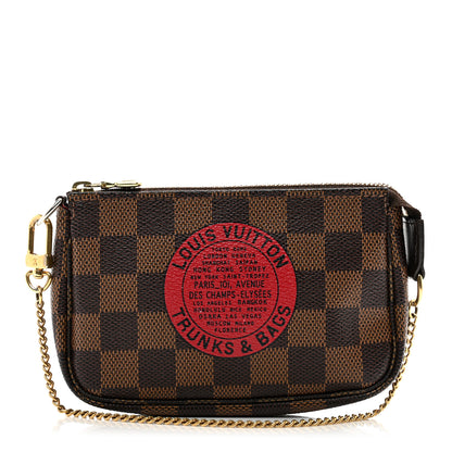 Louis Vuitton Damier Ebene Complice Trunks and Bags Mini Pochette Accessories Red 1 of 8
