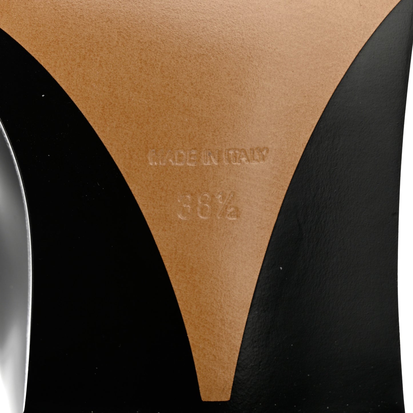 Shiny Calfskin Logo Loafers 38.5 Black