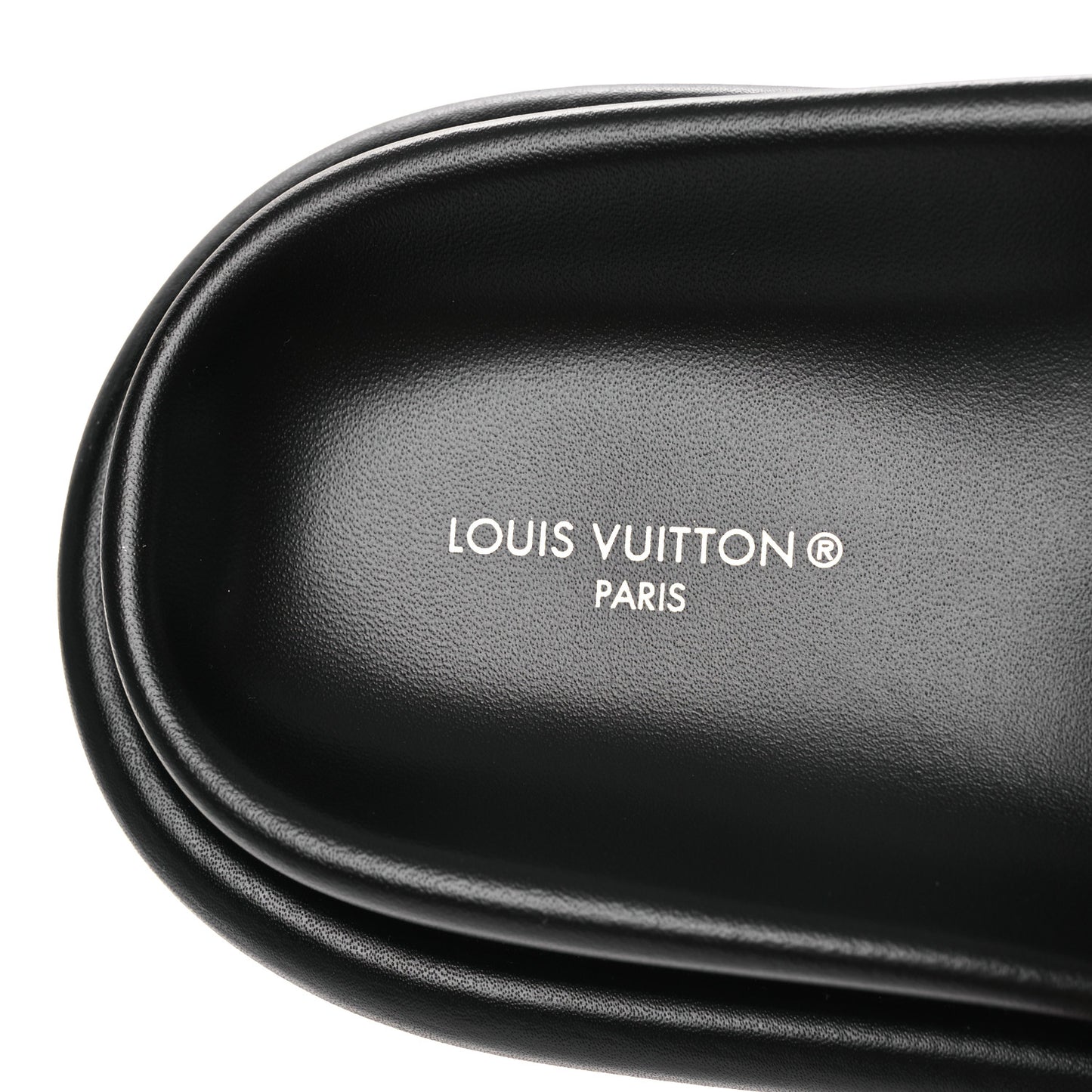 Technical Fabric Embossed Monogram Pool Pillow Comfort Mules 41 Black