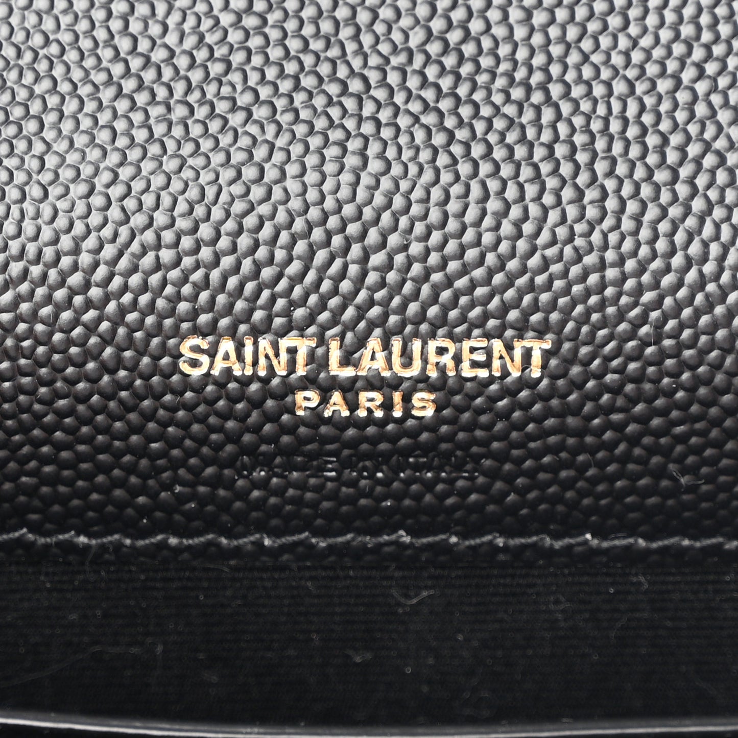 Grain De Poudre Matelasse Chevron Monogram Envelope Chain Wallet Black