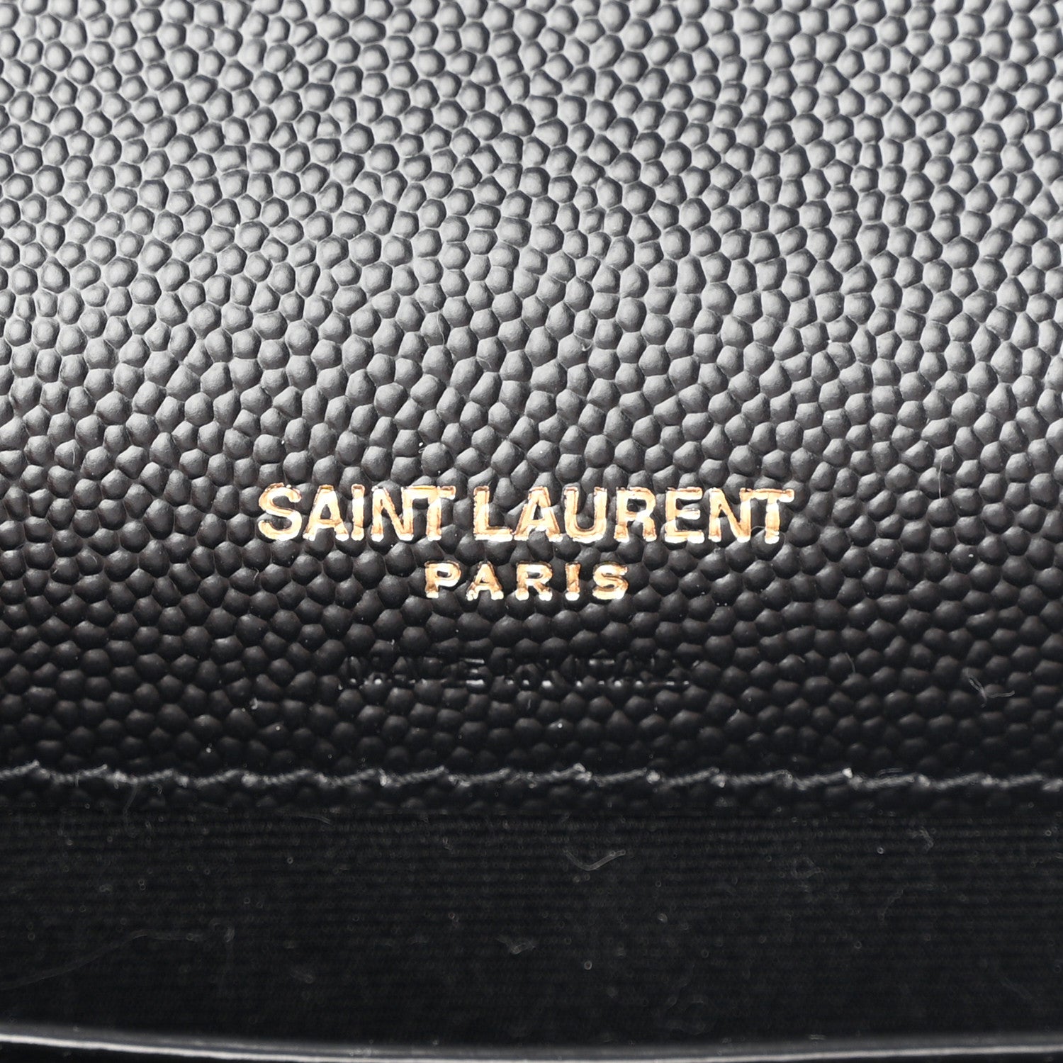 Saint Laurent Grain De Poudre Matelasse Chevron Monogram Envelope Chain Wallet Black 6 of 10