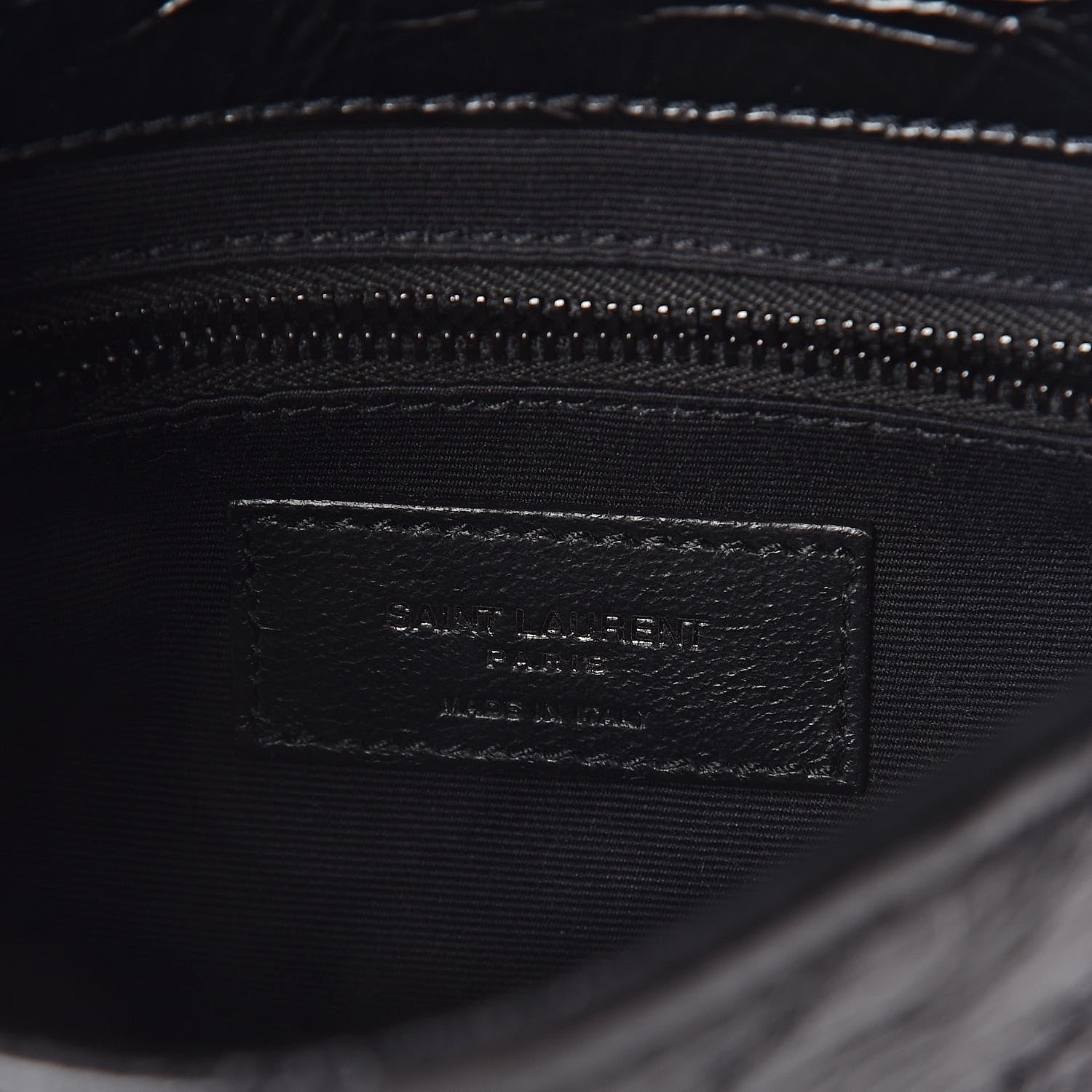 Saint Laurent Crinkled Calfskin Matelasse Monogram Niki Chain Wallet Black 6 of 9