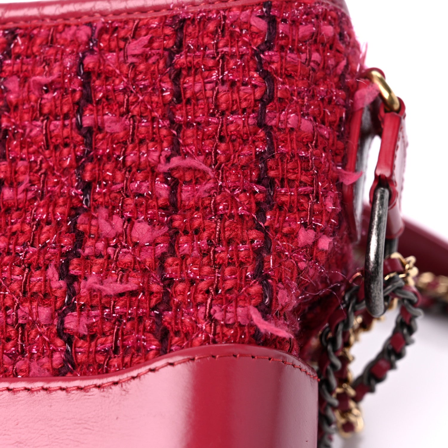 Chanel Tweed Calfskin Small Gabrielle Hobo Pink 11 of 16