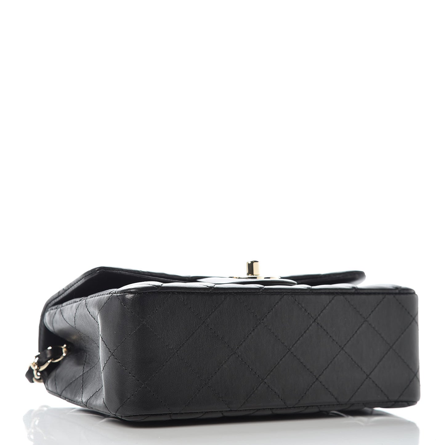 Lambskin Quilted Mini Rectangular Flap Black
