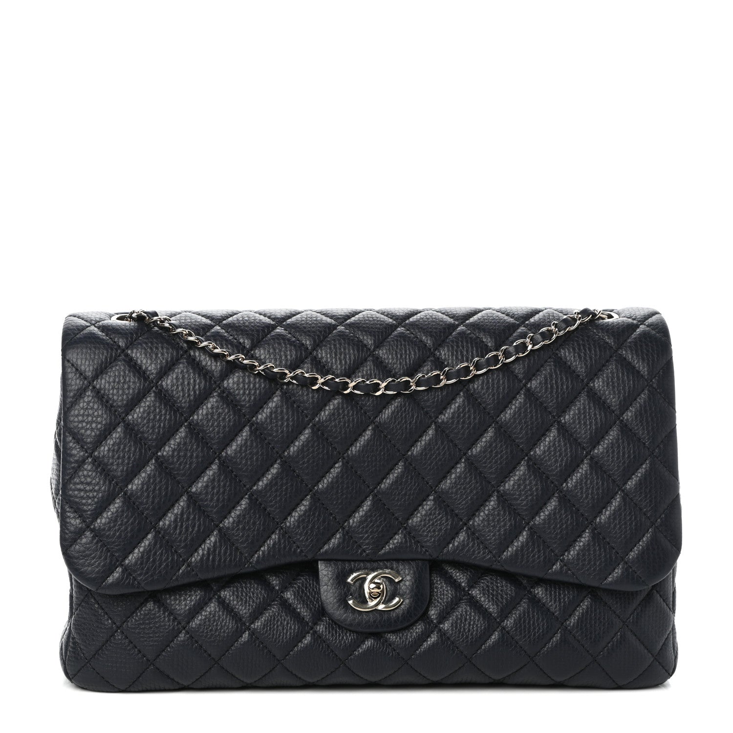 Chanel Calfskin Quilted Small XXL Travel Flap Bag Navy 1 of 10