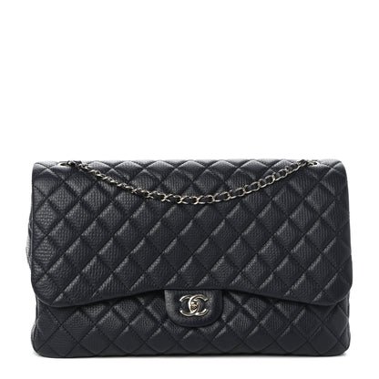 Chanel Calfskin Quilted Small XXL Travel Flap Bag Navy 1 of 10