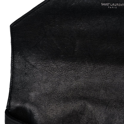Saint Laurent Sheepskin Matelasse Chevron Monogram Medium College Bag Black 15 of 16