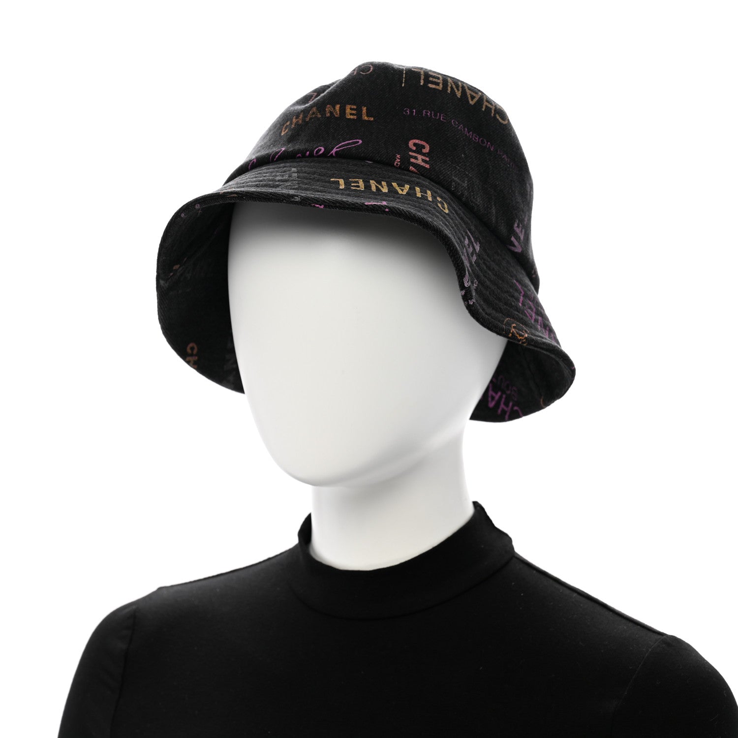 Chanel Denim Mood Cloche Bucket Hat L Black 2 of 8