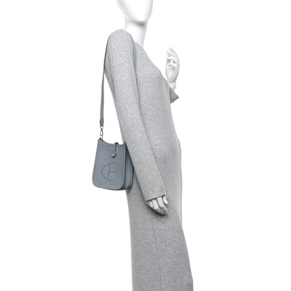 Hermes Taurillon Clemence Amazone Evelyne TPM Gris Pantin White 2 of 11