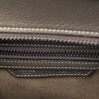 Celine Drummed Calfskin Micro Luggage Souris 6 of 10