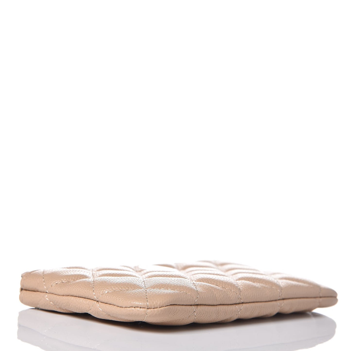 Caviar Quilted Small Cosmetic Case Beige