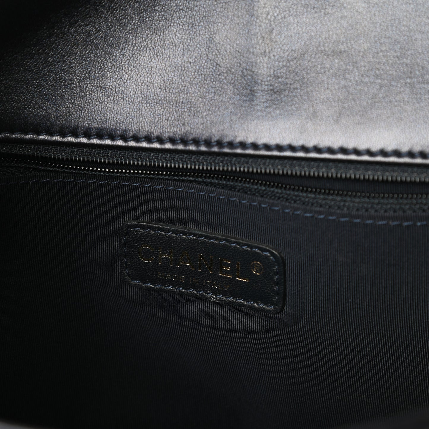 Lambskin Embossed New Medium Boy Cube Flap Navy