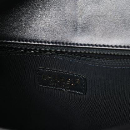 Chanel Lambskin Embossed New Medium Boy Cube Flap Navy 6 of 10