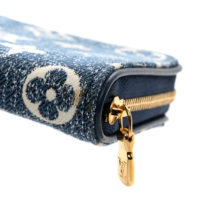 Louis Vuitton Denim Monogram Jacquard Zippy Coin Purse Bleu 7 of 8