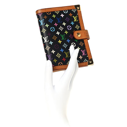 Louis Vuitton Monogram Multicolor Small Ring Agenda Cover Black 2 of 7