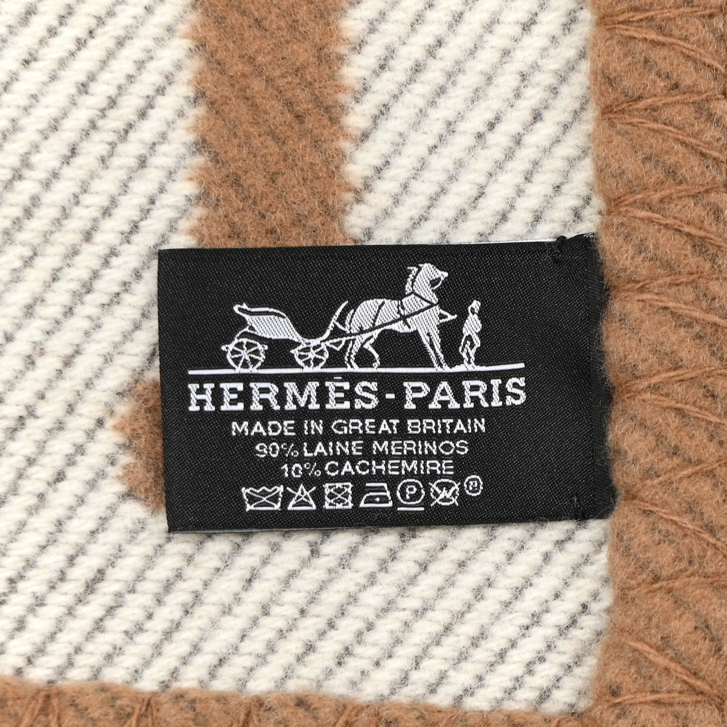 Wool Cashmere Avalon Blanket Ecru Camel