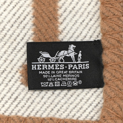Hermes Wool Cashmere Avalon Blanket Ecru Camel 3 of 3